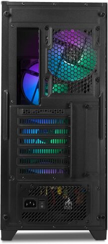 حافظة كمبيوتر ألعاب YEYIAN Phoenix - شبكة، ATX Mid Tower، تبريد سائل يصل إلى 360 مم 9 مراوح ARGB مع 4 PWM، لوحة جانبية شبكية حديدية، منفذ USB 3.2 I/O، ATX ITX للألعاب، شبكة سوداء in Saudi Arabia