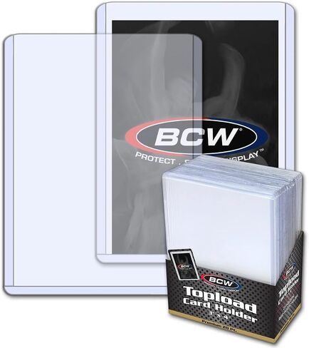 BCW 3x4 Topload Card Holder - Premium 20PT Thickness | 25 Pack | Quality Rigid PVC Protector for Standard Size Trading Cards | Card Holders for Sports Cards, MTG, Pokemon, and More in Saudi Arabia
