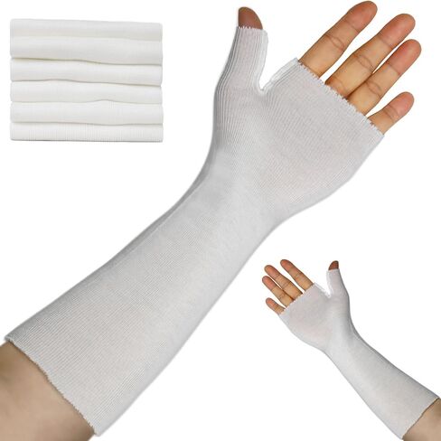 Wrist and Thumb Spica Stockinette(Pack of 6) Comfy Arm Cast Cover Cotton Sock,Wrap Liner Skin Protection Sleeve for Under Brace Splints, Air Casts and Hand Brace(Khaki,Medium) in Saudi Arabia