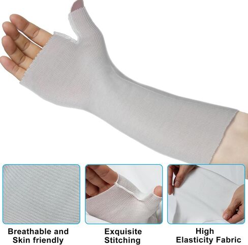 Wrist and Thumb Spica Stockinette(Pack of 6) Comfy Arm Cast Cover Cotton Sock,Wrap Liner Skin Protection Sleeve for Under Brace Splints, Air Casts and Hand Brace(Khaki,Medium) in Saudi Arabia