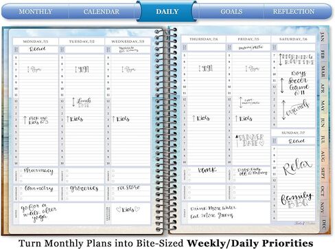 Tools4Wisdom Planner 2024-2025 - June 2024-2025 Calendar - 8.5x11 Inch Hardcover - Monthly Weekly Daily Planner - M4J5 - Autumn Flowers in Saudi Arabia