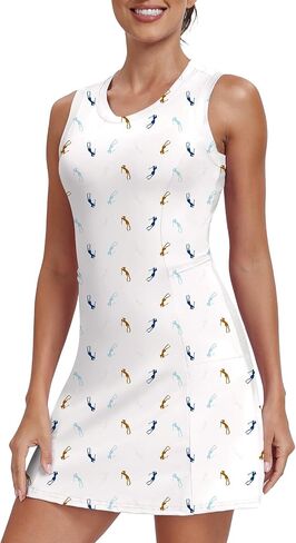 Womens Two Piece Tennis Golf Dress UPF 50+ Active Athletic Exercise Sports Wear Dresses with Pocket Separate Shorts in Kuwait