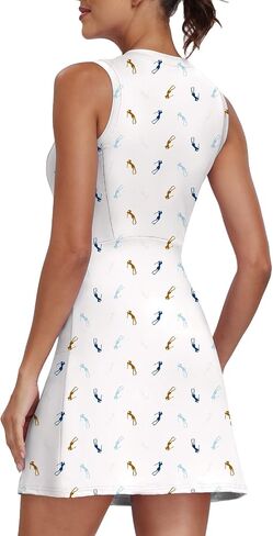 Womens Two Piece Tennis Golf Dress UPF 50+ Active Athletic Exercise Sports Wear Dresses with Pocket Separate Shorts in Kuwait