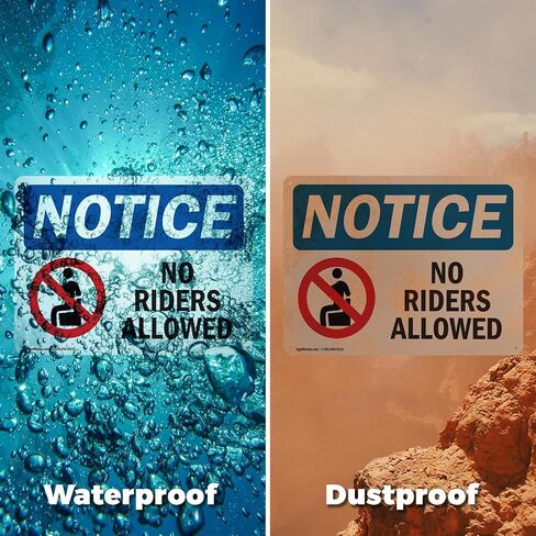 (عبوتان) لافتة ممنوع الراكبين مع علامة إشعار رمز OSHA مقاس 17.78 سم × 12.7 سم ملصق من الفينيل مقاوم للطقس، ومحمي من الأشعة فوق البنفسجية لمكان العمل والأعمال التجارية وموقع البناء، صنع في الولايات المتحدة الأمريكية in Saudi Arabia