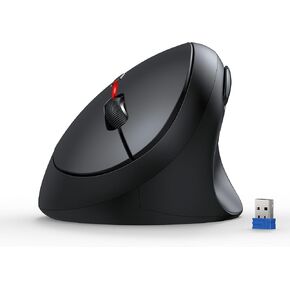 TECKNET Ergonomic Mouse, 4800 DPI Wireless Vertical Mouse, 5 Adjustable DPI Levels, 6 Buttons, 2.4G Silent Wireless Mouse for Laptop, PC, Chromebook, Mac - Grey