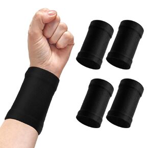 WLLHYF 2 Pairs Wrist Compression Sleeve, Carpal Tunnel Wrist Brace Comfortable Elastic Hand Band Sport Support Wraps for Men Women Arthritis Tendonitis Sprain Injuries Workout (Black)
