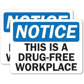 (2 Pack) OSHA Notice Decal - Drug-Free OSHA Notice Sign 7 Inch X 5 Inch Vinyl Label Decal Sticker Weather Resistant, UV Protected for Workplace, Business, and Construction Site, Made in the USA