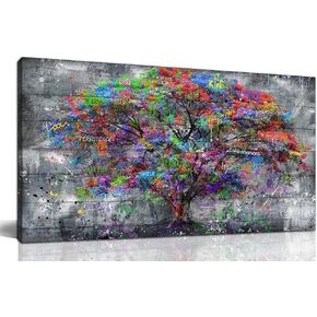 ZHAOSHOP Tree Wall Art Decor - Graffiti Pictures for Living Room - Large Canvas Wall Decor for Bedroom Ready to Hang Size 40"x 20"