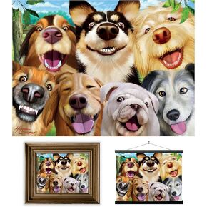 3D LiveLife Lenticular Wall Art Prints - Canine Selfie from Deluxebase. Unframed 3D Dog Poster. Perfect wall decor. Original artwork licensed from renowned artist, Michael Searle