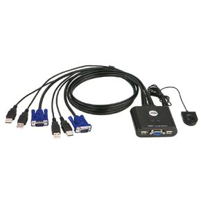 ATEN CS22U 2-Port USB VGA Cable KVM Switch with Remote Port Selector