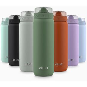 Ello Cooper 32oz Stainless Steel Water Bottle Vacuum Insulated with Straw and Carry Handle, Leak Proof Locking Lid with Soft Silicone Spout, Dishwasher Safe, Winter Solstice