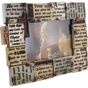 NIANWUDU ZUNKOM RWI Inspirational Bible Scripture Verses 4" x 6" Picture Photo Frame - Prayer Cross Jesus Sayings in Kuwait