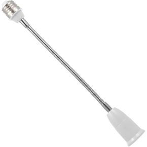 E26/E27 Light Socket Extender Adapter,E26 to E26 Socket Extender, 48CM/18.8 Inch Extension,Bendable Flexible Gooseneck Adjustable Extension Socket Extender Adaptor (1-Pack)