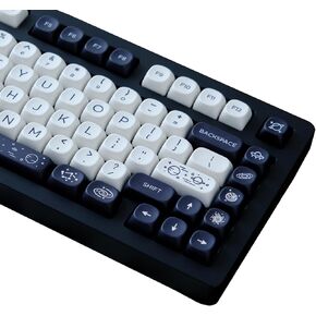 MOA Profile PBT Keycaps 60 Percent, 125 Keys Custom Dye Sublimation ANSI Layout Keycaps Set Compatiable for Cherry MX Switch Mechanical Keyboard
