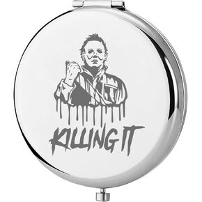 KEYCHIN Michael Horror Movie Pocket Mirror Killer Myers Fans Gift Killing It Compact Makeup Mirror for Horror Movie Lover (Killing It Mirror-S) (Killing It Mirror-S)
