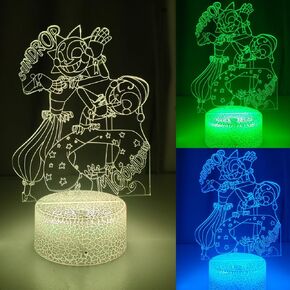 3D Illusion Night Light LED Lamp with Remote Control 16 Color Changing Visual Bedroom Decoration FNAF (Sun)