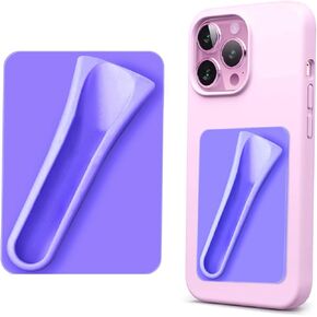 Silicone Lip Gloss Phone Case, Lip Holder for Back of Cell Phone Sleeve, Stylish and Convenient Grip-On Silicone Lip Balm Case for Most Smartphones (Purple)