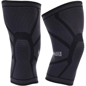 Mava Sports Knee Compression Sleeve Support for Men and Women - Perfect for Powerlifting, Weightlifting, Running, Gym Workout, Squats and Pain Relief