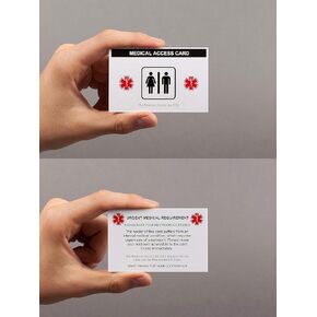 Restroom Access Card Bathroom Toilet Incontinence OAB Crohns IBD IBS Colitis (2 X Cards)