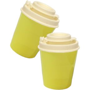 Tupperware Salt and Pepper Shakers Midgets Parrot Yellow 2 oz Mini Heavy Duty