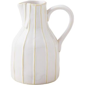 Mud Pie Cream Stoneware Jug Bud Vase, Small, 6.5 x 4