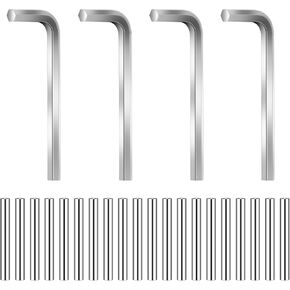 Spring Hinge Tension Pin Replacement Kit, Includes 20 Stainless Steel Shelf Pins and 4 Pieces Hex Wrenches, Metal Dowel Pegs Shelf Support Pins Kit for Automatic Closing of Door Hinges on Garage Doors