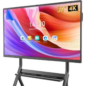Smart Board,65 Inch Interactive Whiteboard 4K Touchscreen Built in Ultra High Definition Camera Open App Ecosystem, Digital Presentation Electronic Smart WhiteBoard for Classroom Home Office