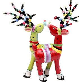 Appletree 6 1/8-Inch Wild Wonderful Winterland by Babs Ceramic Salt and Pepper Shaker Set Red