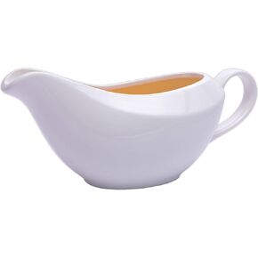 White Ceramic Gravy Boat - 18 oz of Gravy, Perfect for Thanksgiving, Parties, and Weddings