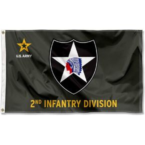 College Flags & Banners Co. US Army 2nd Infantry Division Banner Grommet 3x5 Flag