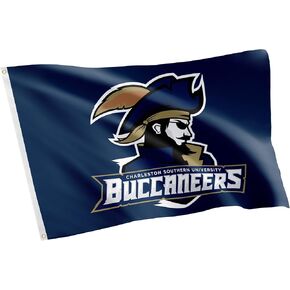 لافتات صبار الصحراء تشارلستون الجنوبية علم جامعة CSU Buccaneers 100% بوليستر للاستخدام الداخلي والخارجي 3 × 5 أقدام (النمط 2)