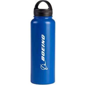 Boeing Logo Stainless Steel Blue Water Bottle, 32.7oz