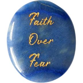 Lapis Lazuli Thumb Worry Stone, Aquamarine Palm Stone, Protection Crystals, Get Well Gifts for Men, Anxiety Toys, Cuarzos for Meditation & Adult Anxiety Relief - Be Your Own Hero