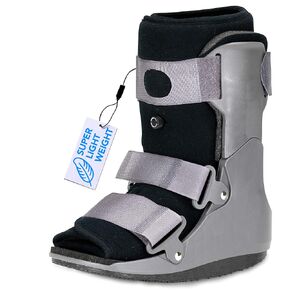Superlight Walking Boot for Sprained Ankle, Foot Brace for Injured Foot, Stress Fracture, Broken Foot or Plantar Fasciitis. Air Liner. Short (Small)