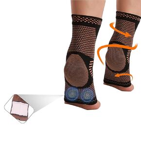 Copper Ankle Brace Socks Foot with Elastic Arch pads for Plantar Fasciitis Achilles Tendonitis Relief,for Heel Pain Relief,Arch Support for Sprained Ankle Compression Sleeve - Foot Support Foot Brace for Women & Men Daytime or Night Use