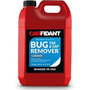 Carfidant Bug Remover Heavy Duty Spray for Cars Exterior with Microfiber - Easily and Powerful Clean Bug Splatter, Bird Poop From Paint, Plastic, Rubber, Metal, Chrome, Glass - 18 fl. oz.
