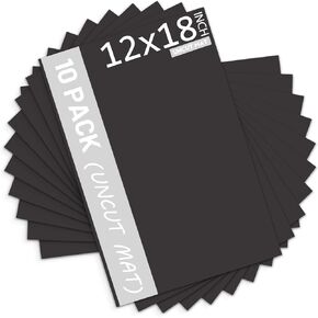 Mat Board Center, 10-Pack 20x24 Black Uncut Mat Boards/Backing Boards for Crafts, Frames, Photos, and More