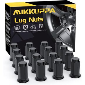 MIKKUPPA 10x1.25 Lug Nuts - 16 Pack Black Flat Seat ATV & UTV 14mm Hex Lug Nut- Replacement for Honda, Suzuki, Arctic Cat, KTM, Yamaha, Can Am, Polaris and Can Am Commander UTV w/Flat Seat Rims