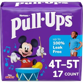 Pull-Ups Boys' Potty Training Pants, Size 4T-5T Training Underwear (38-50 lbs), 17 Count