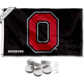College Flags & Banners Co. Ohio State Buckeyes Black Block O Banner and Tapestry Wall Tack Pads