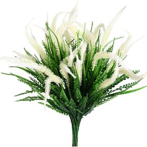 HANDIC 8pcs Outdoor Artificial Flowers Fake Flowers Plants Plastic Flowers for Outdoor UV Resistant Faux Flower (Red)
