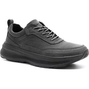 OrthoComfoot Men's Orthopedic Leather Dress Walking Shoes: Comfortable Arch Support Oxfords for Plantar Fasciitis, Casual Orthotic Thick Sole Sneakers for Foot and Heel Pain Relief
