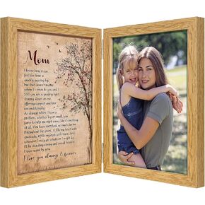 kullder Mom Gift From Daughter Son for Christmas, Birthday, Mother's Day Poem in Frame Personalized Picture Frame for mom Double 5x7 Hinged Photo Frame Gifts for Best Mom
