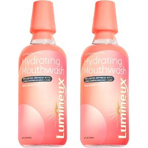 Lumineux Hydrating Mouthwash 16 Oz. 2 Pack - Certified Non-Toxic - for Dry Mouth - Fluoride Free, NO Alcohol, Artificial Colors, SLS Free, Dentist Formulated