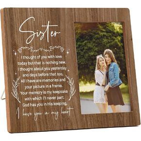 Memorial Pictures Frame, Sister I Have You In My Heart Photo Frame, Sympathy Gifts For Loss Of Sister, Farmhouse Home Living Room Bedroom Decoration -b40