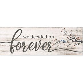 We Decided On Forever Wood Rustic Style Wall Décor Sign 6x18