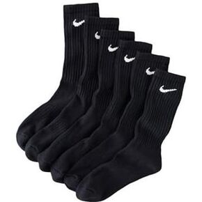 Nike Mens Moisture Wicking Crew Socks - 6 Pack/Black