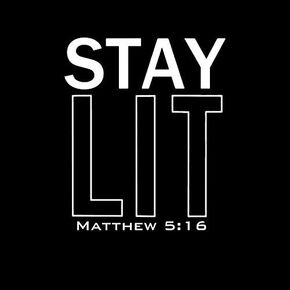 Stay LIT Matthew 5:16 Verse NOK Decal Vinyl Sticker |Cars Trucks Vans Walls Laptop|White |5.5 x 4.6 in|NOK1393