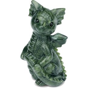 gemshan Elephant Statue - Jade Statue Animal Figurines Small Art Animal Pocket Animal Figurine for Home Office Decoration