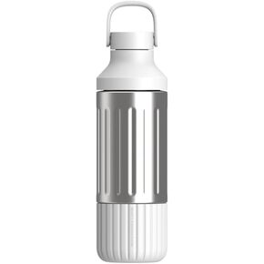 BEAST Stainless Steel Hydration Bottle with Carry Cap, 22oz (Cloud White)